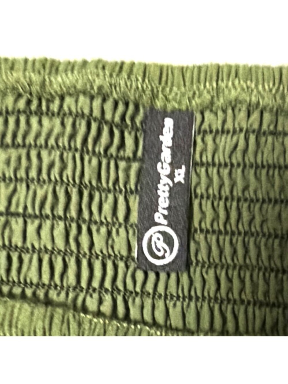 PrettyGarden XL Green Eyelet Midi Dress With Ruffle Sleeves & Smocked Bodice - Picture 3 of 5
